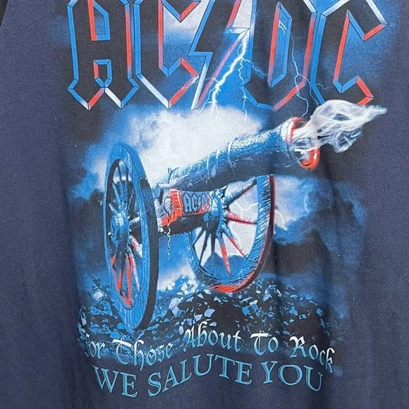 AC/DC Men’s Blue Long Sleeve Band Tee Shirt. Size L - Picture 4 of 5